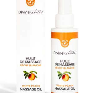 Huile de massage gourmande BIO pêche blanche